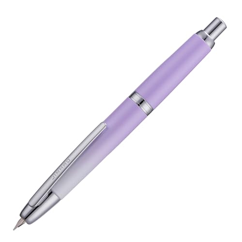 Jinhao 10 Capless Füllfederhalter mit Box, Farbverlauf Hellviolett Einziehbare feine Feder mit Tintenkonverter-Set (Silber Clip) von Wikult