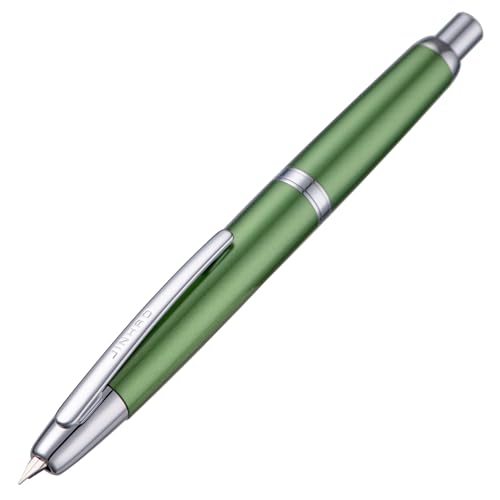 Jinhao 10 Capless Füllfederhalter mit Box, Seekiefer Grün einziehbare feine Feder mit Konverter-Set (Silber Clip) von Wikult