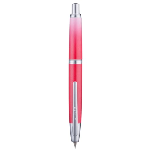 Jinhao 10 Press Füllfederhalter mit Box, Farbverlauf Rot einziehbare, extra feine Feder mit Tintenkonverter-Set (Silber Clip) von Wikult