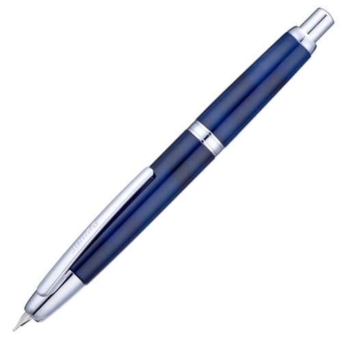 Jinhao 10 Press Füllfederhalter mit Box, Gletscher Blau einziehbare feine Feder mit Tintenkonverter-Set (Silber Clip) von Wikult