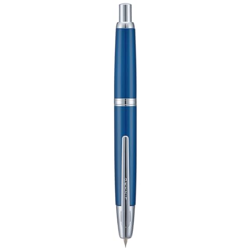 Jinhao 10 Press Füllfederhalter mit Box, Perlblau einziehbare mittlere Feder mit Tintenkonverter-Set (Silber Clip) von Wikult