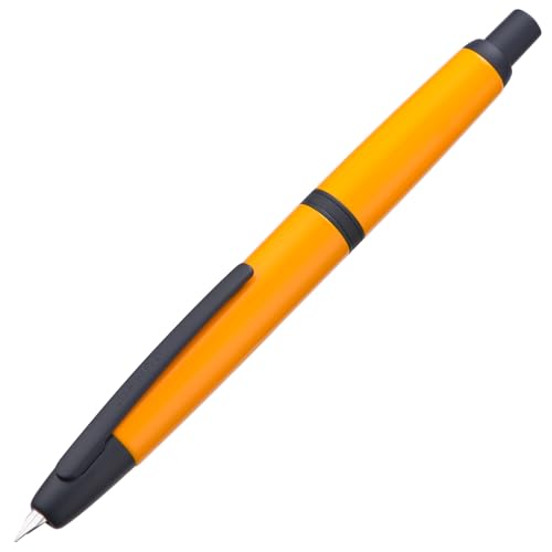 Jinhao 10 Capless Füllfederhalter mit Box, Orange einziehbare feine Feder mit Konverter-Set (Schwarzer Clip) von Wikult