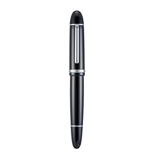 Jinhao X159 Schwarzer Acryl-Füllfederhalter, Größe 8, extra feine Spitze, silberner Rand, klassisches Design, glatter Schreibstift mit Konverter und Stifttasche Jinhao X159 Schwarzer Acryl-Füllfederhalter, Größe 8, extra feine Spitze, silberner Rand, klassisches Design, glatter Schreibstift mit Konverter und Stifttasche von Wikult