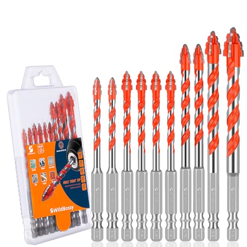 Betonbohrer-Set mit Wellenschliff, 10 Stück, Wolframkarbidspitze, Steinbohrer-Set für Glas, Metall, Ziegel, Fliesen, Beton, Kunststoff und Holz Betonbohrer-Set mit Wellenschliff, 10 Stück, Wolframkarbidspitze, Steinbohrer-Set für Glas, Metall, Ziegel, Fliesen, Beton, Kunststoff und Holz von WildBossy