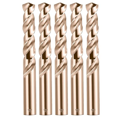 Kobaltbohrer-Set, 14 mm, 5 Stück, M35 Spiralbohrer Metall, Stahlbohrer, Hartmetallbohrer, gerader Schaft, 14 mm Hochgeschwindigkeitsstahlbohrer zum Bohren in Hartmetall, Edelstahl, Gusseisen Kobaltbohrer-Set, 14 mm, 5 Stück, M35 Spiralbohrer Metall, Stahlbohrer, Hartmetallbohrer, gerader Schaft, 14 mm Hochgeschwindigkeitsstahlbohrer zum Bohren in Hartmetall, Edelstahl, Gusseisen von WildBossy