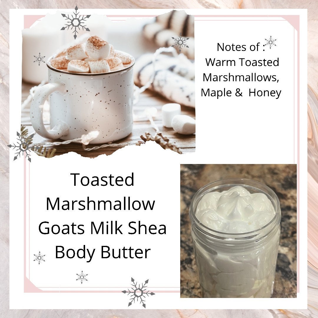 Geröstete Marshmallow Whipped Shea Body Butter 4 Unzen Oder 8/Hautpflege Feuchtigkeitscreme von WildBreezeCandles