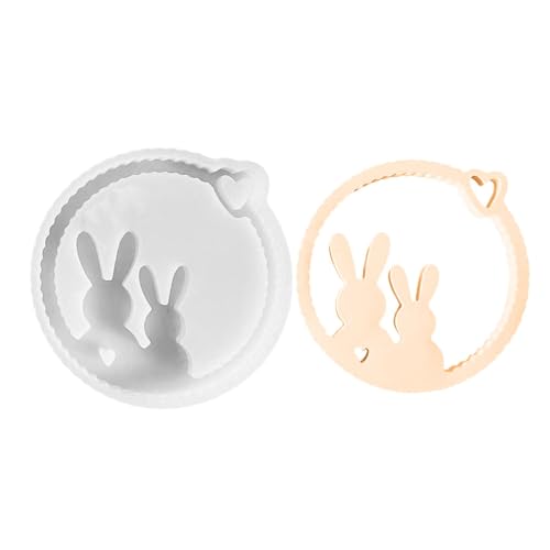 Gießform mit Anhänger, Osterhasen-Anhänger, Silikonform zum Aufhängen mit Hasenkrone, Props der Frühlingssaison "Love of Heart" von WildHarmony
