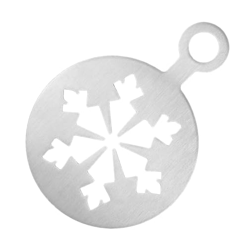 Reusable Latte Art Stencil Set – Stainless Steel 4.72 Inch Cappuccino Decoration Templates with Heart, Snowflake, Rose Shapes – Coffee Drink Topper Stencils for espreso Mocha Craft, Hot von WildHarmony