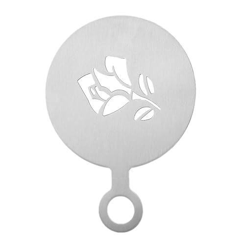 Reusable Latte Art Stencil Set – Stainless Steel 4.72 Inch Cappuccino Decoration Templates with Heart, Snowflake, Rose Shapes – Coffee Drink Topper Stencils for espreso Mocha Craft, Hot Reusable Latte Art Stencil Set – Stainless Steel 4.72 Inch Cappuccino Decoration Templates with Heart, Snowflake, Rose Shapes – Coffee Drink Topper Stencils for espreso Mocha Craft, Hot von WildHarmony