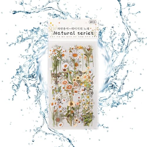 Vintage Blumenaufkleber Für Scrapbooking - Nature -inspirierte Abziehbilder, Scrapbook Sticker | 6 Blätter Ästhetische Blumenabziehbilder, Wasserdichte Aufkleber Von Retro -Haustieren Für Zeitschr von WildHarmony