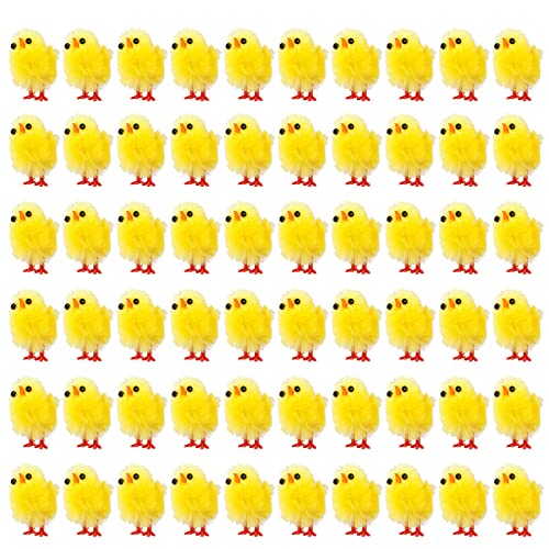 Ostern Mini Küken 60 Stück Plüsch Huhn Figuren Kuchen Topper Osterjagd Supplies Überraschung Spielzeug Zum Befüllen Ostern Küken Dekorationen von Wilgure