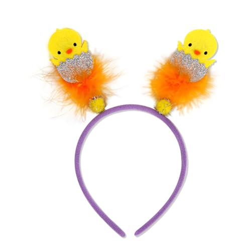 Wilgure Huhn Stirnband Ostern Stirnband Kaninchen Ohren Haarbänder Ostern Tag Stirnband Haarschmuck Teil Dekorationen Osterhasen Ohren Stirnband von Wilgure