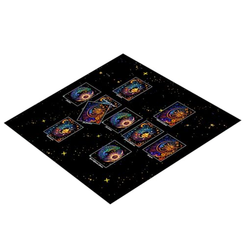 Wilgure Tarots Tischdecke Multifunktions Divinationen Tischtuch 50x50/60x60/75x75cm Brettspiel Oracles Kartenpolster Runes Tischmatte von Wilgure