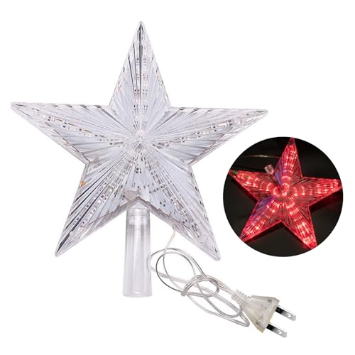 Partyzubehör Energiesparender LED-Licht-Weihnachtsbaum-Topper-Stern mit LED-Licht Ip65 Wasserdichter leuchtender fünfzackiger Stern-Feiertagsornament Rot von Wilitto