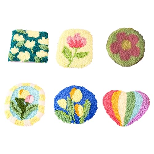 Wilitto Pilz-Untersetzer-Set zum Selbermachen, Stanznadel-Stickset, einfache Kunstarbeit, Dekoration mit Garnen, Stickrahmen, getuftete Untersetzer, getuftete Teppich-Pads, Bastelset für Anfänger Wilitto Pilz-Untersetzer-Set zum Selbermachen, Stanznadel-Stickset, einfache Kunstarbeit, Dekoration mit Garnen, Stickrahmen, getuftete Untersetzer, getuftete Teppich-Pads, Bastelset für Anfänger von Wilitto