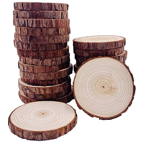 Holzscheiben 25 Stück Holz Log Scheiben 8-9 cm Baumscheiben mit Rinde unlackiertes Holz-Bastelset ungebohrte Holzkreise mit Rinde für Kunst Malerei Weihnachtsdekoration DIY Handwerk Holzscheiben 25 Stück Holz Log Scheiben 8-9 cm Baumscheiben mit Rinde unlackiertes Holz-Bastelset ungebohrte Holzkreise mit Rinde für Kunst Malerei Weihnachtsdekoration DIY Handwerk von William Craft