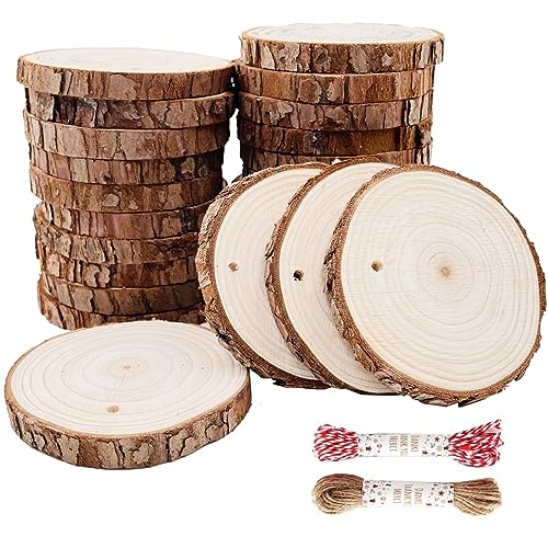 Natur Holzscheiben 25 Stück 8-9 cm Baumscheiben mit Rinde Bastelholz Kit unfertig vorgebohrt mit Loch Holzkreise ideal für Kunst und Handwerk Weihnachten Ornamente DIY Hochzeit Handwer Natur Holzscheiben 25 Stück 8-9 cm Baumscheiben mit Rinde Bastelholz Kit unfertig vorgebohrt mit Loch Holzkreise ideal für Kunst und Handwerk Weihnachten Ornamente DIY Hochzeit Handwer von William Craft
