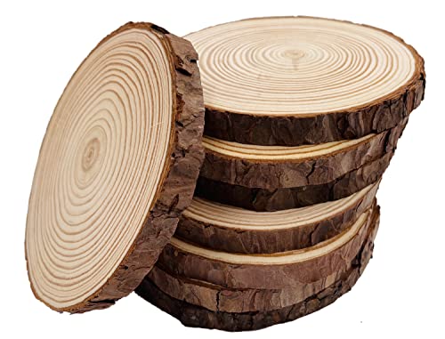 Unlackierte Holzscheiben mit Baumrinde, 8 Stück, 14-15,2 cm, Scheibenuntersetzer, Holzuntersetzer, Bastelset, Kreise, Basteln, Weihnachtsschmuck, Basteln, mit Rinde für Handwerk, rustikale Hochzeit Unlackierte Holzscheiben mit Baumrinde, 8 Stück, 14-15,2 cm, Scheibenuntersetzer, Holzuntersetzer, Bastelset, Kreise, Basteln, Weihnachtsschmuck, Basteln, mit Rinde für Handwerk, rustikale Hochzeit von William Craft