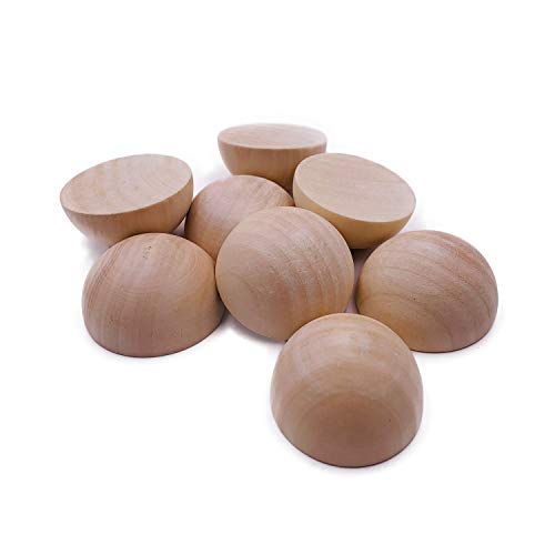 Unlackierte geteilte Holzkugeln, 20 Stück, 5,1 cm Durchmesser, halbe Holzkugeln, Mini-Halbkugel, halbe Bastelbälle für DIY-Projekte, Kinder, Kunst- und Bastelbedarf von William Craft