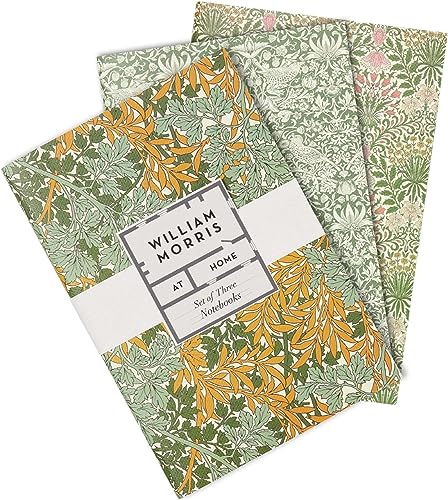 William Morris At Home Useful & Beautiful FG6851 Notizbücher, A5, Grün, 3 Stück von William Morris