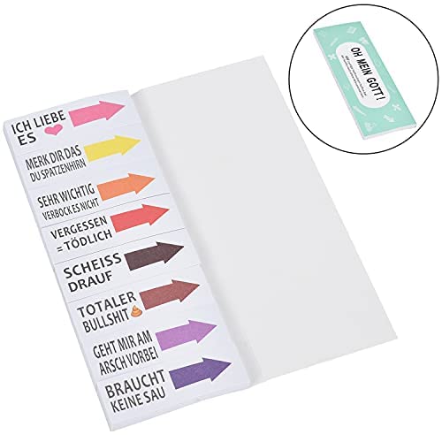 Lustig Haftnotizen die bunten Klebezettel 8 Blöcke 50 Blatt Büro Gadgets Lehrer Geschenke Studenten Block Sticky Notes Streifen Page Marker Textstreifen bunten Klebezettel - 400 Blatt 19x59mm von Willingood