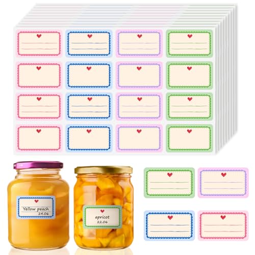 Willingood Etiketten Selbstklebend, 608 Stück, Marmeladen Etiketten, Bunt Schule Namensetiketten, 30x50mm, Dekorative Sticker, zum Beschriften - für Gläser, Marmelade, Flaschen, Tüten Aufkleber Willingood Etiketten Selbstklebend, 608 Stück, Marmeladen Etiketten, Bunt Schule Namensetiketten, 30x50mm, Dekorative Sticker, zum Beschriften - für Gläser, Marmelade, Flaschen, Tüten Aufkleber von Willingood