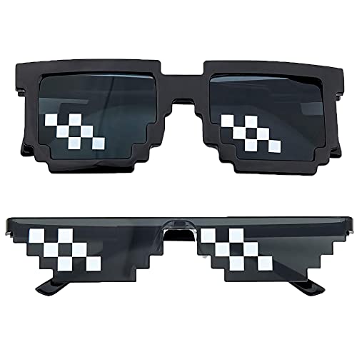 Willoo 6 Stück Party Sonnenbrille, Mosaik Shades Brille, Lustige Sonnenbrille, Kunststoff Pixel Sonnenbrille für Reisen, Fotografie, Mottopartys, Karneval, Cosplay von Willoo