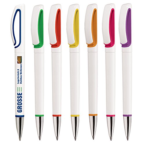 Kugelschreiber WILLY 10 Stück ORANGE mit Fotodruck 4-farbig Druck/Werbung/Logo. Gestaltung ab 200 Stück gratis ! von Willy