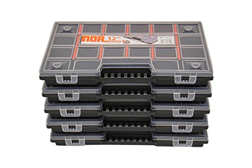 5er Set Sortimentskasten Sortierkoffer Sortierbox klein Sortimentskoffer Kleinteilekoffer 290 x 195 x 35 mm Sortierboxen sind robust & stapelbar ideal für Kleinteile Schrauben Angler Perlen etc. von Willy's Fachmarkt