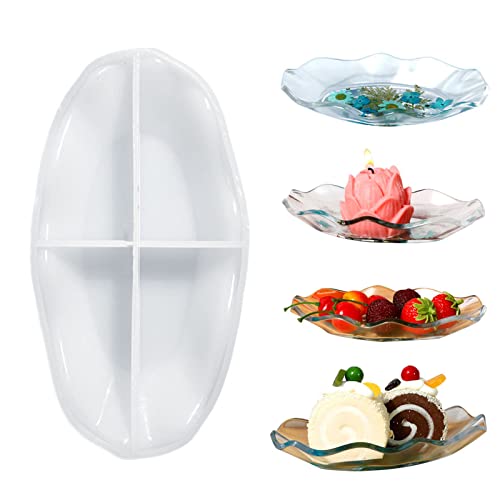 Epoxidharz Silikonformen Silikonform Gießform Tablett Resin Untersetzer, Obsttablett Harzformen, Epoxidharz Formen Tray Dish Molds Mold Teller Resin Harz Casting Formen Teetablett Untersetzer - Oval von Wilsonzin