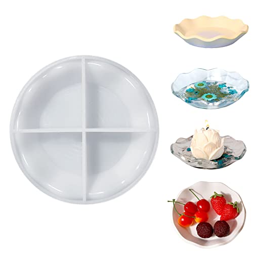 Epoxidharz Silikonformen Silikonform Gießform Tablett Resin Untersetzer, Obsttablett Harzformen, Epoxidharz Formen Tray Dish Molds Mold Teller Resin Harz Casting Formen Teetablett Untersetzer - Rund von Wilsonzin