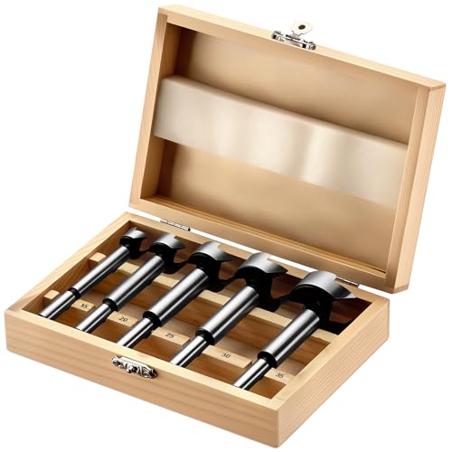 Wiltec Forstner-Bohrersatz 5-teilig, Lochbohrer in 5 Größen 15-35 mm, Stahlbohrer Zubehör für Bohrmaschine, präzise Holz-Arbeiten mit Topfbohrer Wiltec Forstner-Bohrersatz 5-teilig, Lochbohrer in 5 Größen 15-35 mm, Stahlbohrer Zubehör für Bohrmaschine, präzise Holz-Arbeiten mit Topfbohrer von Wiltec
