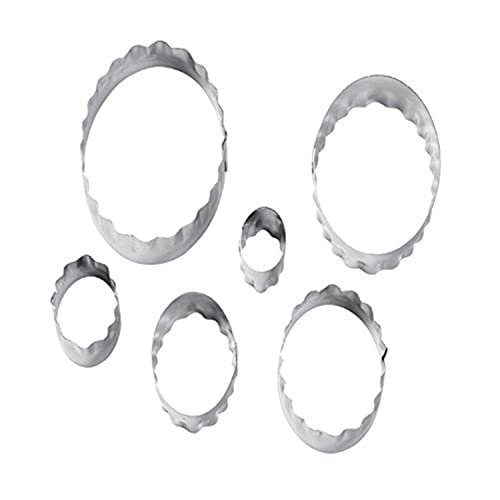 Wilton Doppelseitige Ausstechformen Oval Set/6: Keksausstecher, Ausstechformen Metall Ausstecher für Küchenbacken, DIY, zum Ausstechen von Keksteig und Fondant - Set/6 von Wilton