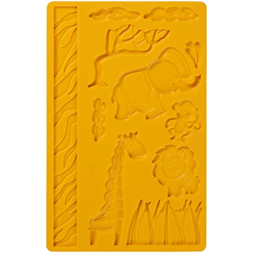 Wilton Fondant und Gum Paste Mold Jungle Animals, 3D Dschungeltiere Fondant Silikonform Kuchen Dekorieren - Blau - 19,7 x 12,5 cm von Wilton