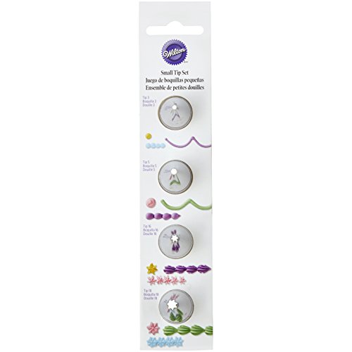 Wilton Kleines rundes Spritztüllen-Set und kleine Stern-Spritztüllen-Set, 4-teilig von Wilton