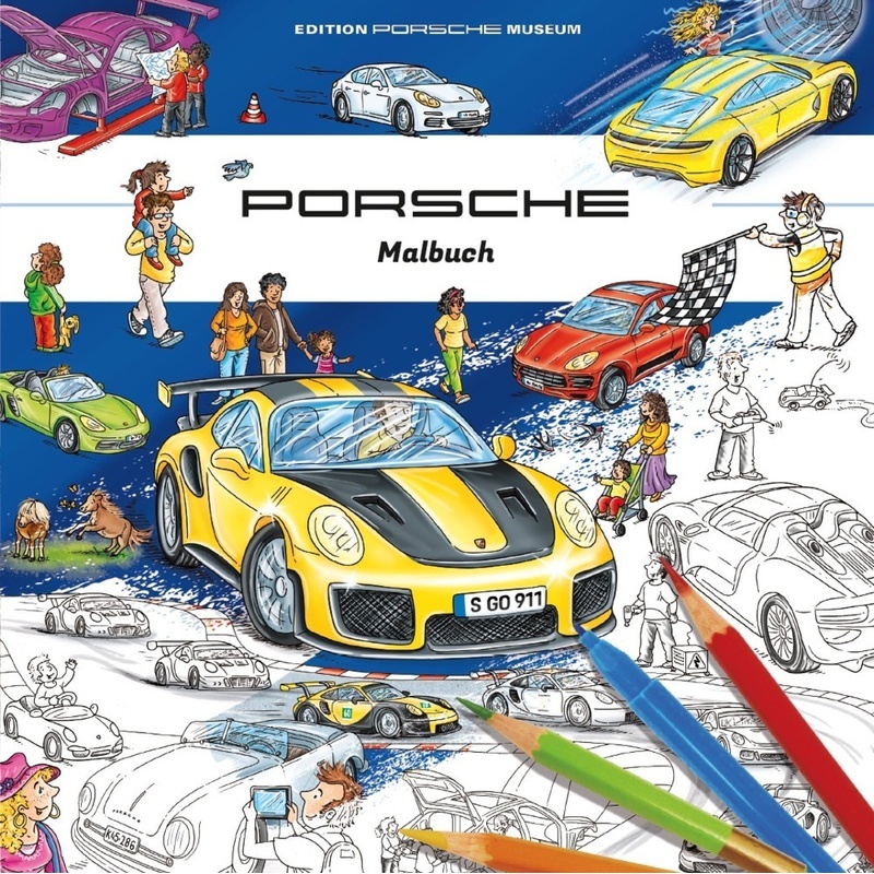 Porsche Malbuch Für Kinder, Kartoniert (TB) von Wimmelbuchverlag