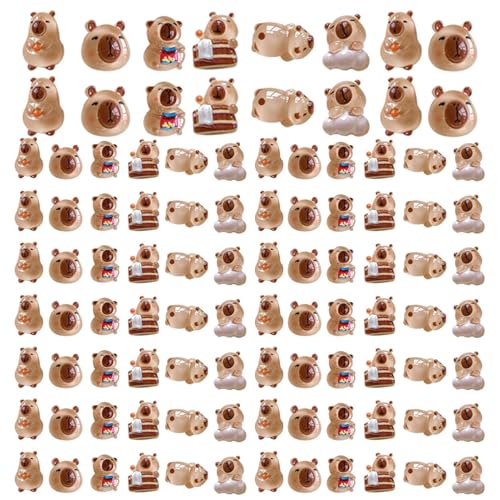 Wimnqie Miniaturtiere, Tierfiguren - 100x kleines Capybara -Puppen -Set -Figuren zum Verstecken | Kreative Nagelkunstzubehör Capybara Dekorationen Charme für Schreibtische und Auto Wimnqie Miniaturtiere, Tierfiguren - 100x kleines Capybara -Puppen -Set -Figuren zum Verstecken | Kreative Nagelkunstzubehör Capybara Dekorationen Charme für Schreibtische und Auto von Wimnqie