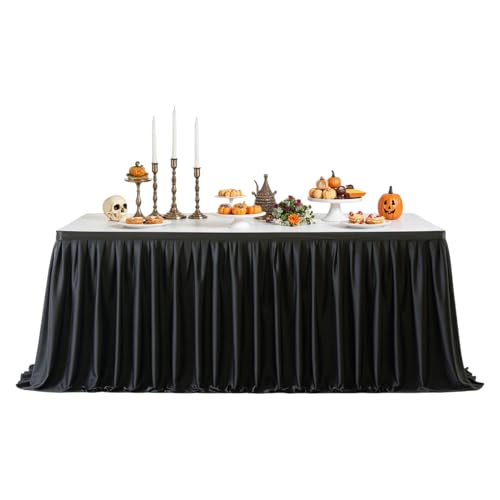 Wimnqie rationsrock - Schwarzer Volantrock Für Rechtecktische,Wiederverwendbare Für Bankett Karneval Baby Shower Weihnachten Hochzeit Geburtstag Halloween In 1,8m/2,7m/4, von Wimnqie