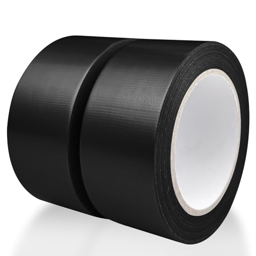 WinGluge 2 Stück Panzertape Extra Stark,Wasserdichtes Reparaturband 27.4m x 50mm, Gewebeband Schwarz, Panzerband Waterproof, Gewebe klebeband, für Repairing Leaks Pool and Garden Water Pipes von WinGluge