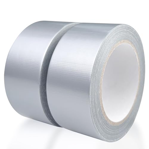 WinGluge 2 Stück Panzertape Extra Stark,Wasserdichtes Reparaturband 27m x 48mm, Gewebeband Silber, Panzerband Waterproof, Gewebe klebeband, für Repairing Leaks Pool and Garden Water Pipes von WinGluge
