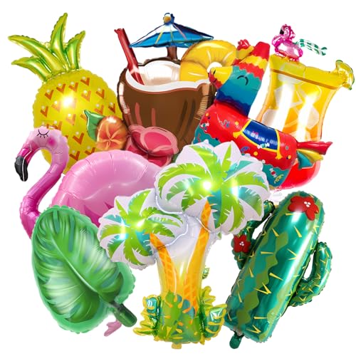 Tropische Folienballons mit Moana-Dekorationen, großer Flamingo, Ananas, Kokosnussbaum, Kaktus, Hawaii-Folienballons für Hawaii, Aloha, Strand, Pool, Geburtstag, Party, Bar, Dekorationen Tropische Folienballons mit Moana-Dekorationen, großer Flamingo, Ananas, Kokosnussbaum, Kaktus, Hawaii-Folienballons für Hawaii, Aloha, Strand, Pool, Geburtstag, Party, Bar, Dekorationen von WinHoliLux