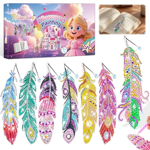 Wincany Diamond Painting Kinder, Bastelset Kinder ab 6 Jahre, Geschenke für Mädchen 6-11 Jahre DIY Lesezeichen, Einschulung Mädchen Geschenke Basteln Mädchen, Geburtstagsgeschenk Spielzeug für Mädchen von Wincany