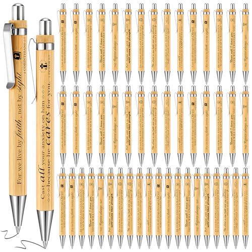 Bibelstifte, christliche Schrift, Bibelvers, Bambus, christlicher Stift, einziehbar, inspirierende Zitate, Kugelschreiber, Motivationsstift, Großpackung für Damen und Herren, Schulbedarf Bibelstifte, christliche Schrift, Bibelvers, Bambus, christlicher Stift, einziehbar, inspirierende Zitate, Kugelschreiber, Motivationsstift, Großpackung für Damen und Herren, Schulbedarf von Wincredulous