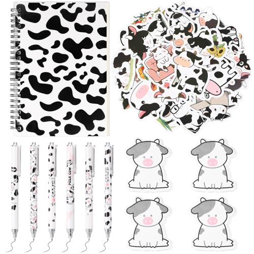 Nette Milch Kuh Liebhaber Geschenk-Set für Frauen, enthaltene 120-Blätter Kuh Haftnotizen 6-Stücke Kuh Schwarz Gel Stifte, 1-teilige Kuh Thema Notizbuch und 50-teilige Kuh Aufkleber für Büro Schule Pa Nette Milch Kuh Liebhaber Geschenk-Set für Frauen, enthaltene 120-Blätter Kuh Haftnotizen 6-Stücke Kuh Schwarz Gel Stifte, 1-teilige Kuh Thema Notizbuch und 50-teilige Kuh Aufkleber für Büro Schule Pa von Wincredulous