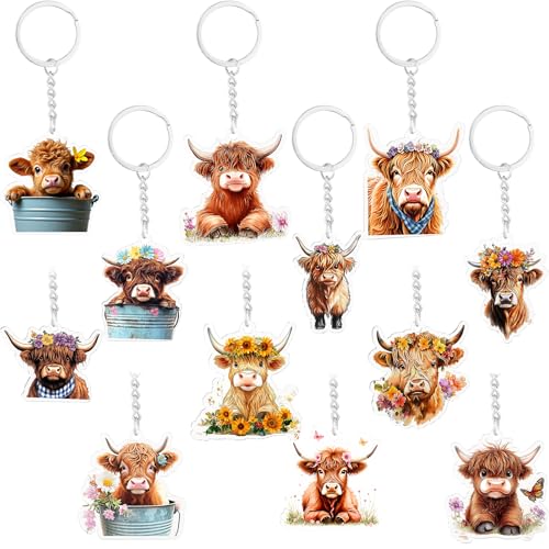Wincredulous Highland Cow Schlüsselanhänger, 12 Stück, Multipack, Acryl, Partyzubehör, Schlüsselanhänger mit runden Schlüsselringen, mehrfarbige Highland-Kuh-Anhänger für Frauen, Studenten Wincredulous Highland Cow Schlüsselanhänger, 12 Stück, Multipack, Acryl, Partyzubehör, Schlüsselanhänger mit runden Schlüsselringen, mehrfarbige Highland-Kuh-Anhänger für Frauen, Studenten von Wincredulous