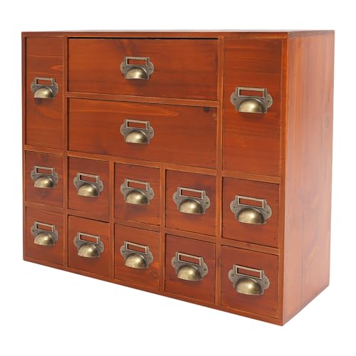 WindWilder Schubladenschrank aus Holz, stapelbar Apothekerschrank Vintage Kommode mit Schubladen 16 Schubladenbox Holz Kommoden Chest für Home Office Desk Organisation und Lagerung 53x16x42.4cm WindWilder Schubladenschrank aus Holz, stapelbar Apothekerschrank Vintage Kommode mit Schubladen 16 Schubladenbox Holz Kommoden Chest für Home Office Desk Organisation und Lagerung 53x16x42.4cm von WindWilder