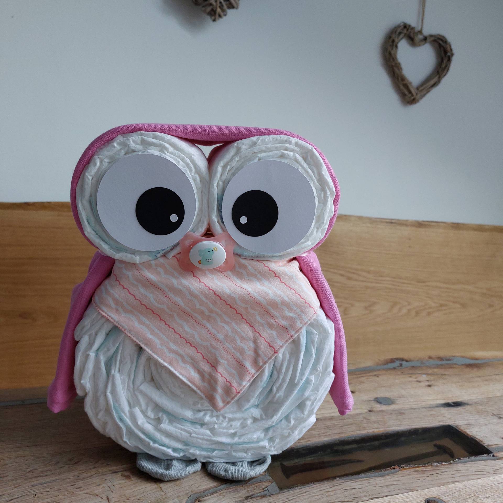 Windeltorte Eule, Windelfigur Optional Mit Schnullerkette Windeltorte Eule, Windelfigur Optional Mit Schnullerkette von WindelfeeGeschenke