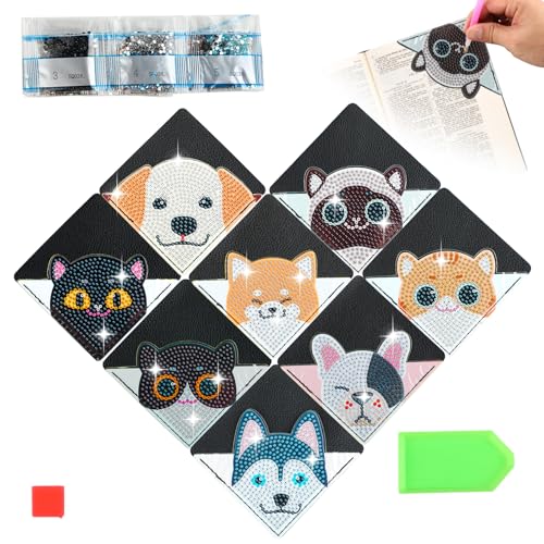8 Stück Diamond Painting Lesezeichen Set - DIY Lesezeichen Basteln - Katzen & Hunde Diamond Painting Zubehör - Bastelset Mädchen 8 Jahre - Geschenk für Haustierliebhaber und Freunde 8 Stück Diamond Painting Lesezeichen Set - DIY Lesezeichen Basteln - Katzen & Hunde Diamond Painting Zubehör - Bastelset Mädchen 8 Jahre - Geschenk für Haustierliebhaber und Freunde von Windfromort