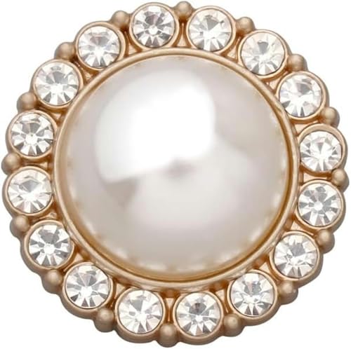 10/20 Stück 15–25 mm Perlenknöpfe mit Sonnenblumen-Perlen, Blumenknöpfe, Mantel-Perlenknöpfe zum Nähen, Kunstperlen-Knöpfe mit flacher Rückseite (20 Stück Silber, 15 mm) von Windmilne