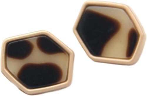 6 Stück 30 mm Leopardenmuster, sechseckige Metallknöpfe für Damenmäntel, dekoratives Design, dekoratives Bastelzubehör (Leopard, 18 mm, 6 Stück) von Windmilne